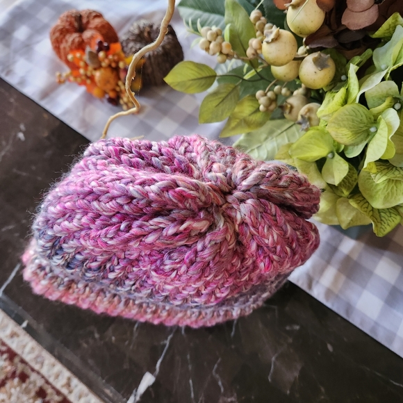 Handmade Multi Colored Crocheted Winter Beanie - Picture 4 of 4